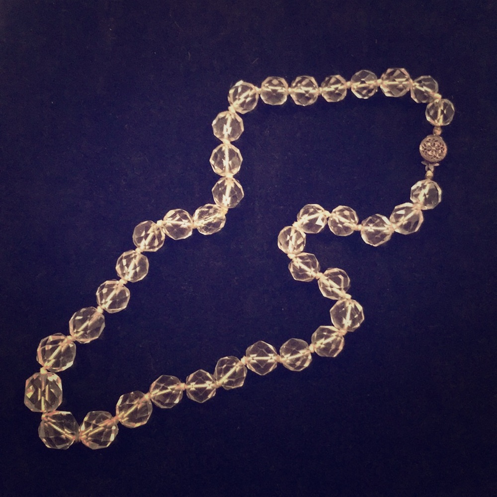Crystal necklace- silver clasp.